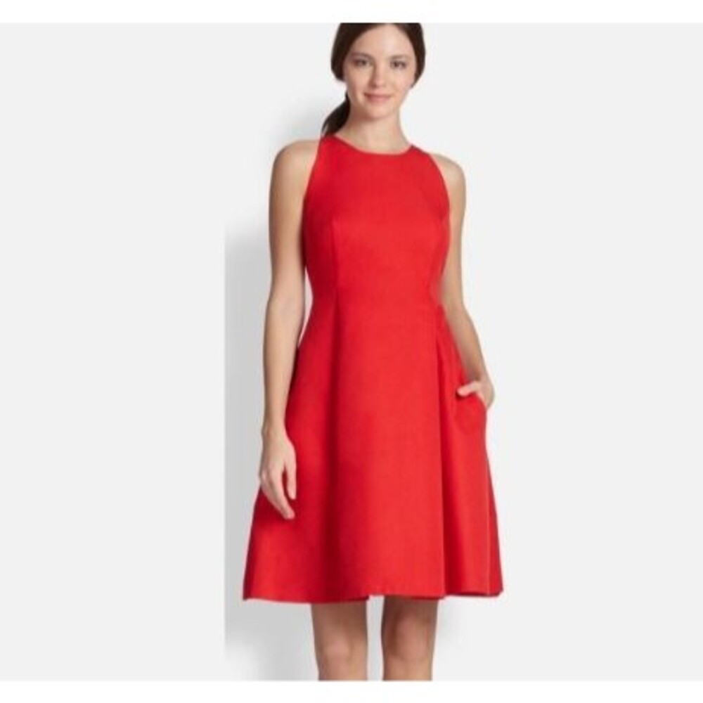 Kate Spade Angelika Fit & Flare Dress Lacquer Red 4 Small